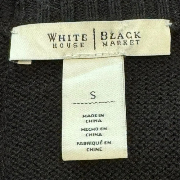 WHBM Women’s Small Black Lightweight Zipper Back Oversized Sweater - Picture 6 of 7